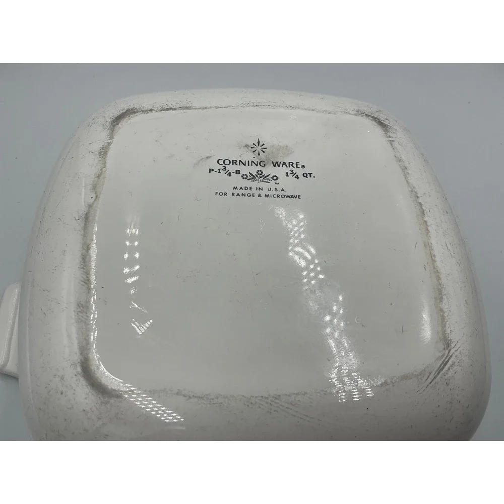 Vintage Corning Ware Blue Cornflower Casserole Dish P-1 3/4-B 1.75 QT White